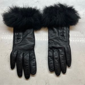 UGG Glove Shearling Leather/Sheepskin Black Women’s Size Medium